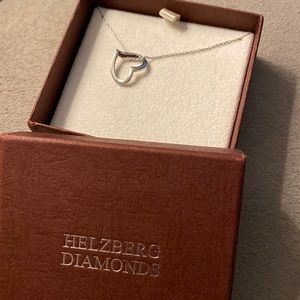 Helzbergs Sterling Silver open heart necklace in box